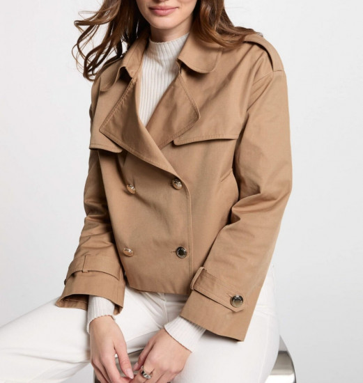 Trench court camel femme