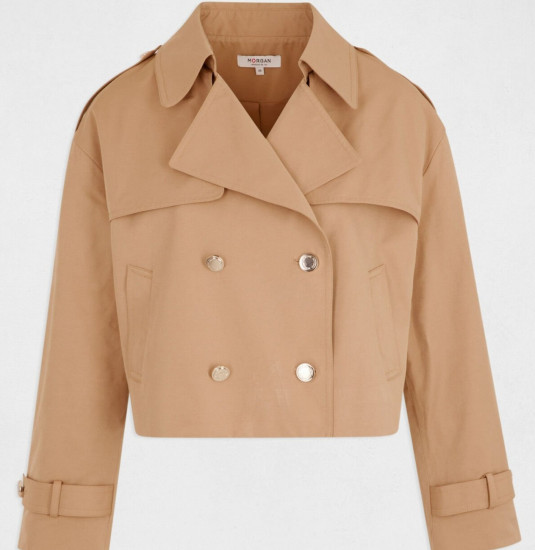 Trench court camel femme