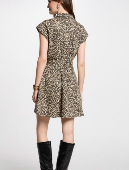 Robe courte léopard femme