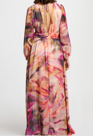 Robe longue multicolore femme