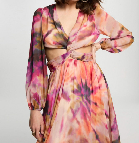 Robe longue multicolore femme