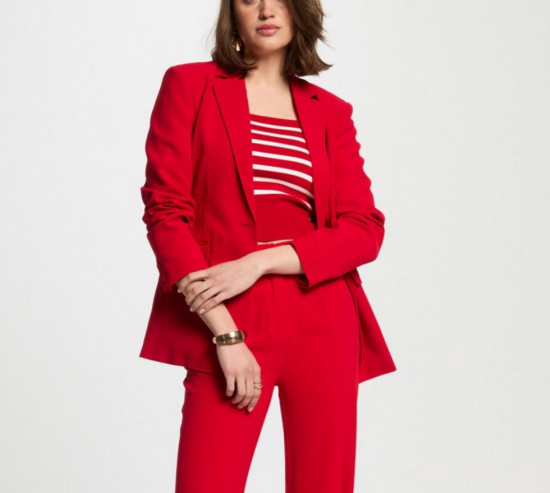Blazer cintré rouge femme