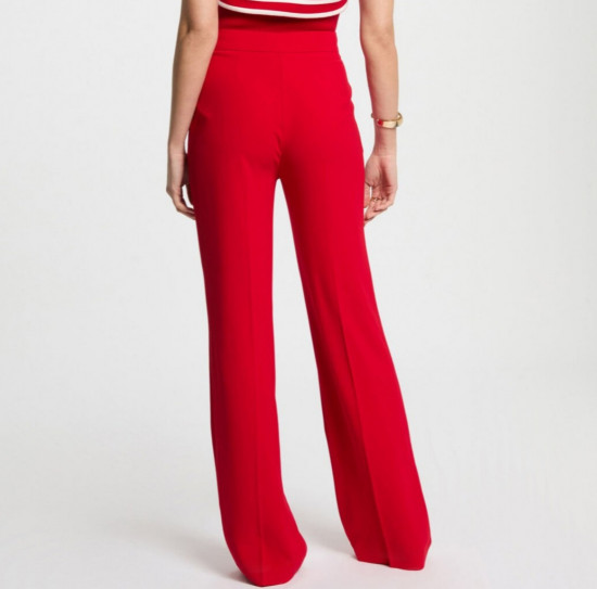 Pantalon large rouge femme