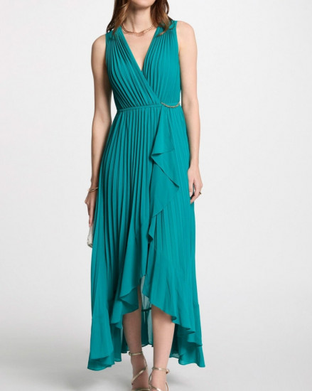 Robe longue turquoise femme