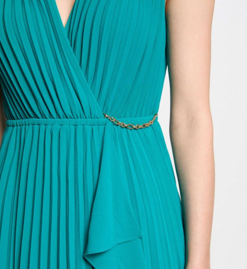 Robe longue turquoise femme