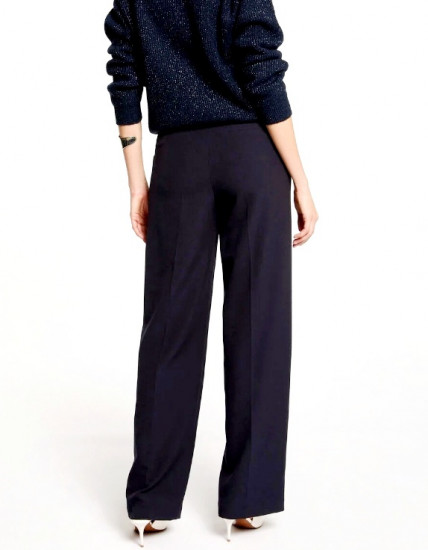 Pantalon droit bleu marine femme