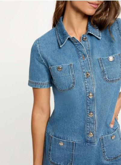 Robe courte denim femme