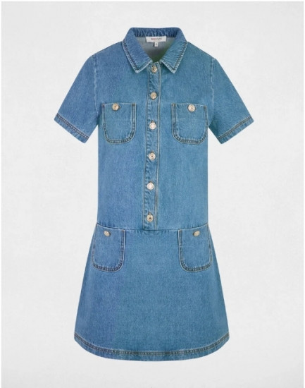 Robe courte denim femme