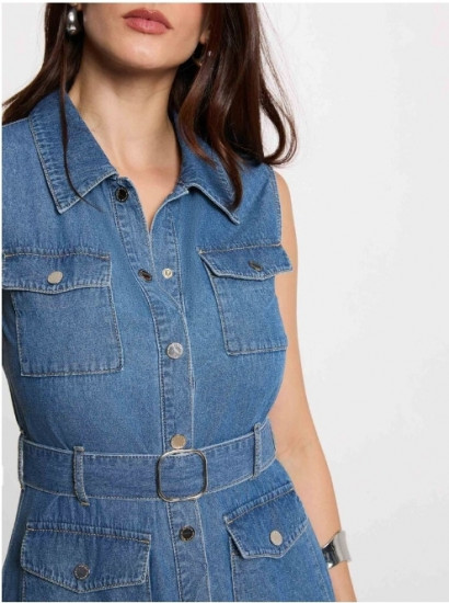 Robe longue denim stone femme
