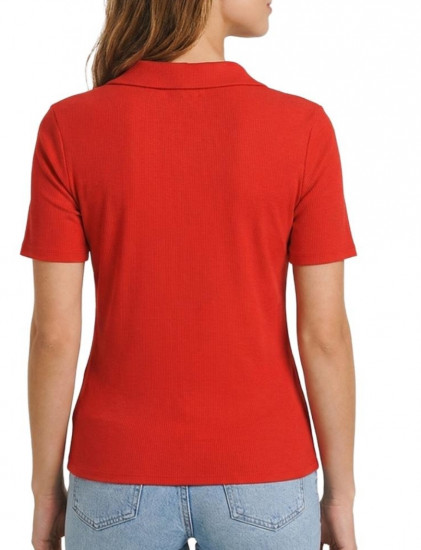 Tee-shirt polo rouge femme