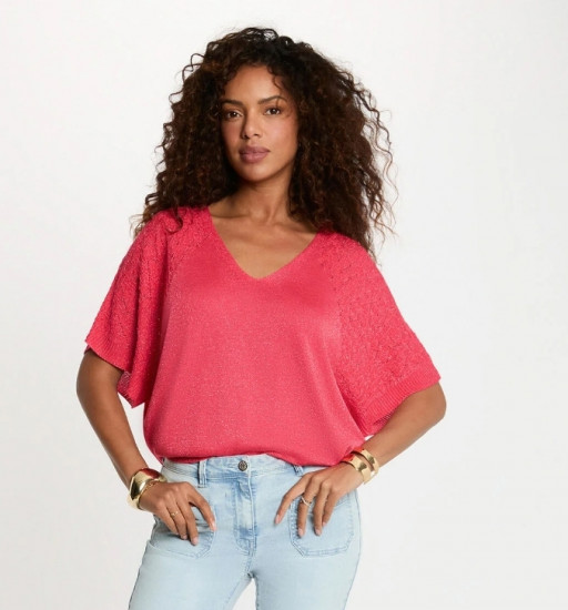 Pull oversize col v  femme