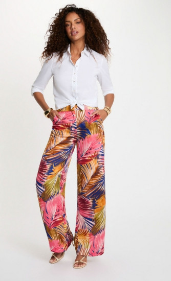 Pantalon fleuri fluide femme