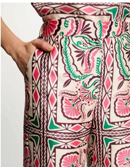 Pantalon imprimé fluide femme