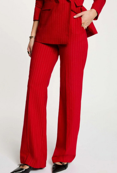 Pantalon droit rouge femme
