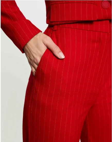 Pantalon droit rouge femme