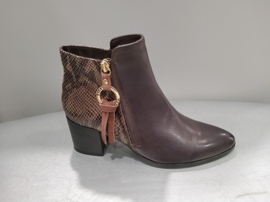 Bottines cuir taupe mustang
