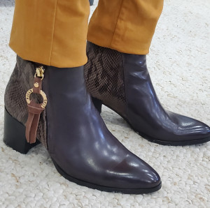Bottines cuir taupe mustang