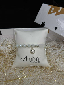 Bracelet argenté perle femme
