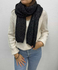 Echarpe aspect maille noir femme