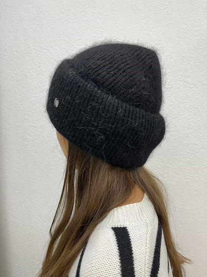 Bonnet angora noir femme