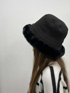 Chapeau fourrure noir femme