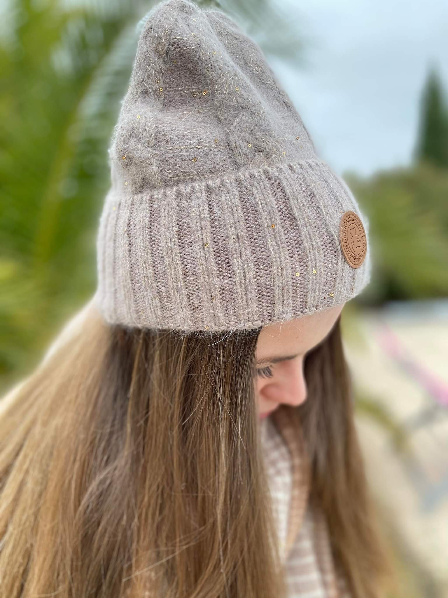 WEDZE BONNET DE SKI FEMME TORSADES FUR LAINE BEIGE