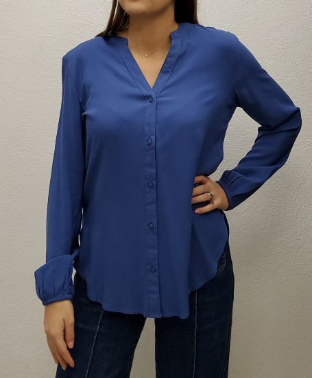 Chemisier bleu femme