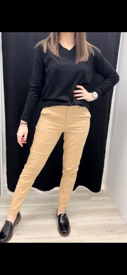 Pantalon chino beige femme