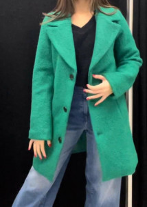 Manteau vert laine bouillie femme