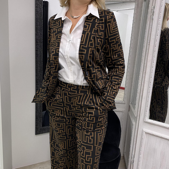 Blazer droit graphique femme