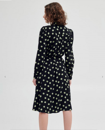 Robe midi chemisier à pois femme