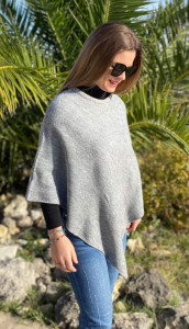 Poncho gris triangle femme