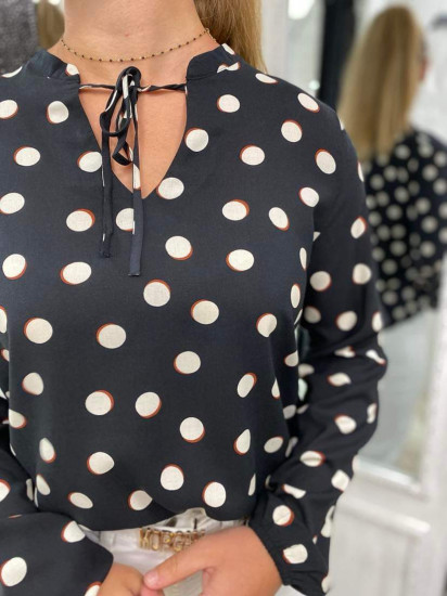 Blouse ML à pois blanc femme