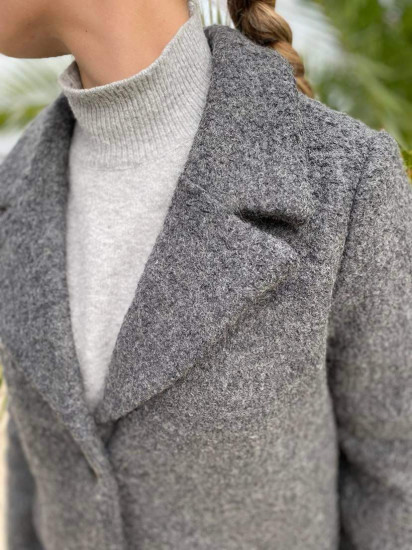 Manteau laine droit gris femme