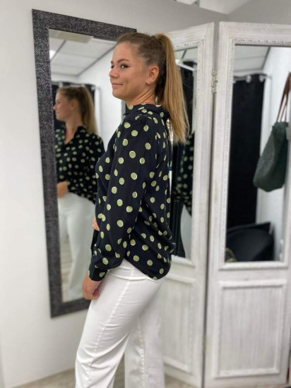 Blouse ML à pois blanc femme