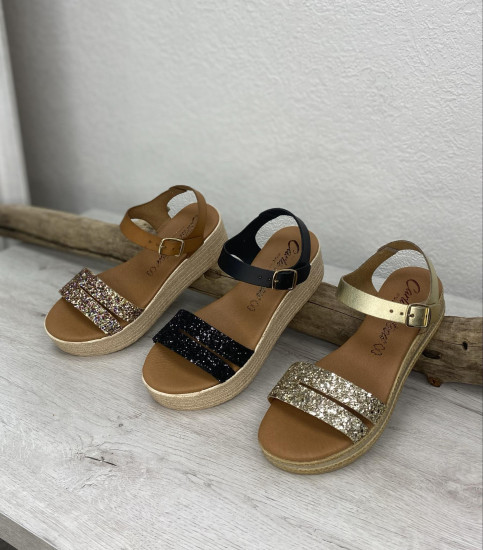 Nu pieds glitter multi femme