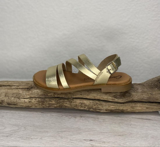 Nu pieds dorés femme