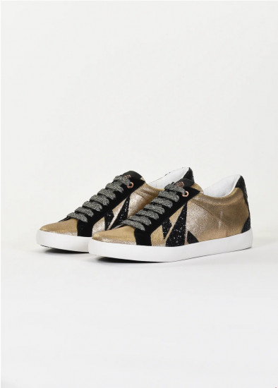 Sneakers noires et dorées femme