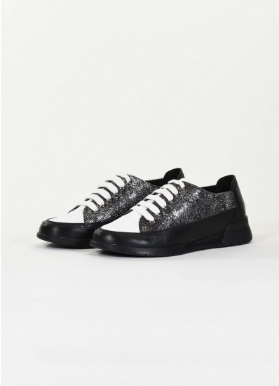 Tennis sneakers noir acier femme