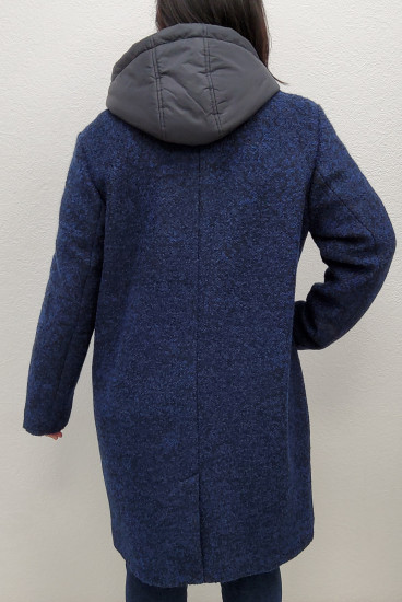 Manteau long bleu femme