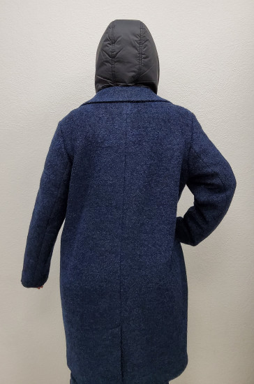 Manteau long bleu femme