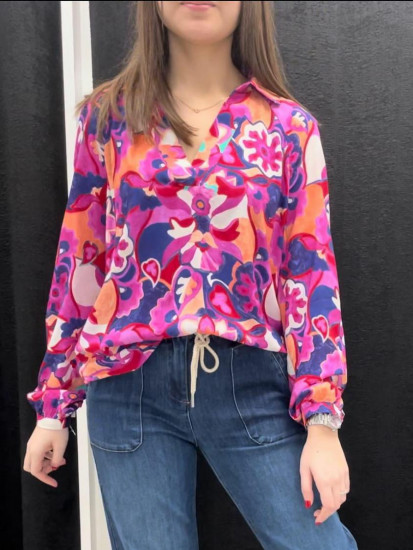 Blouse imprimée fleurs femme