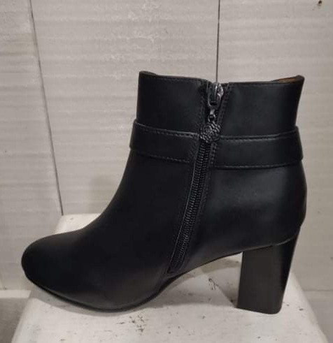 Bottines cuir lisse noir femme