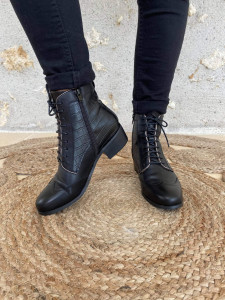 Bottines noires à lacets femme