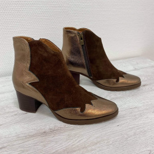 Bottines marron/doré femme