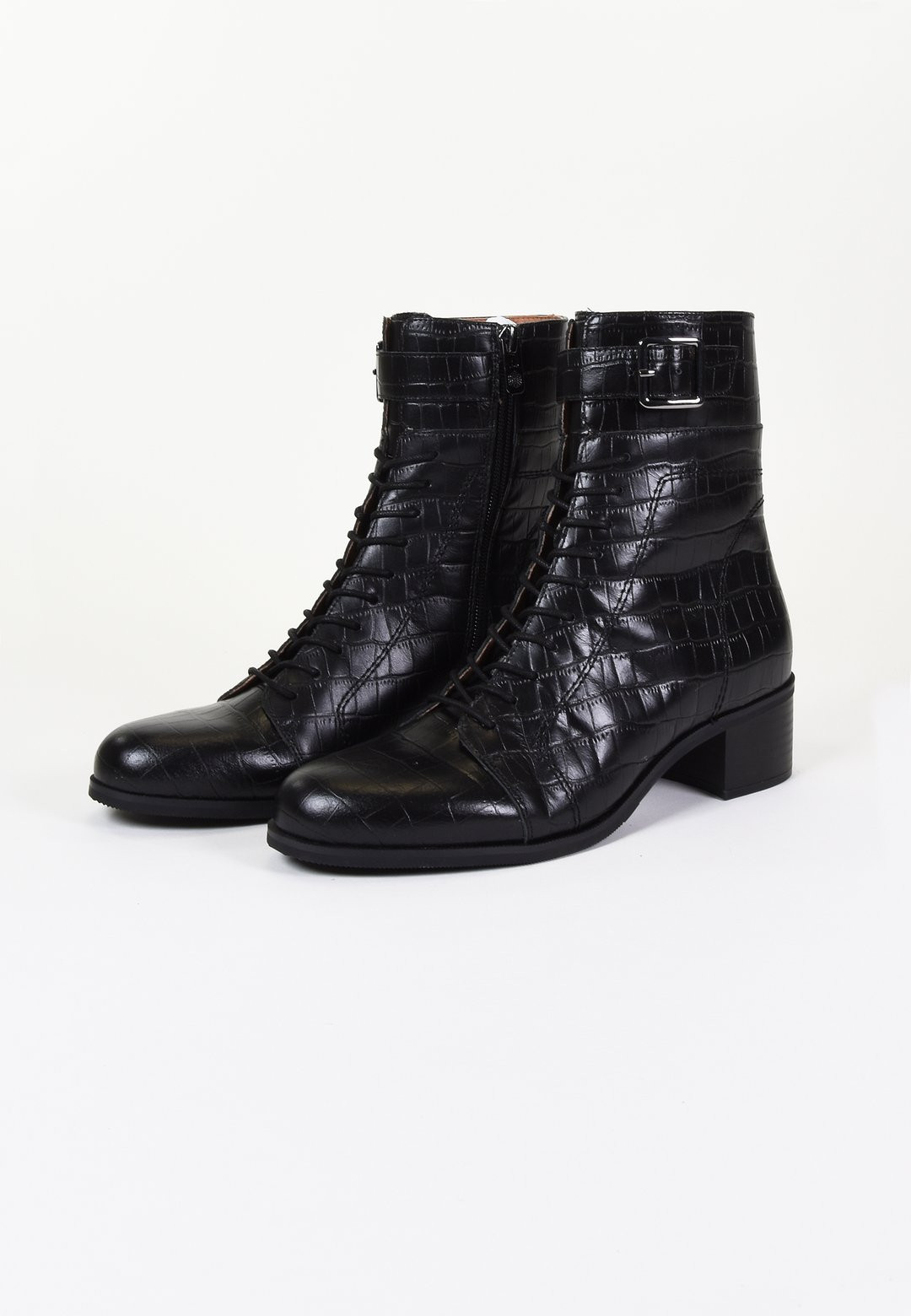 bottines femme croco noir