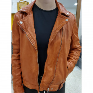 Perfecto cuir orange brûlé Favour