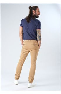 Pantalon chino slim beige homme