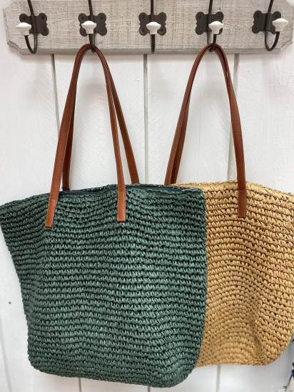 Sac cabas papier vert forêt