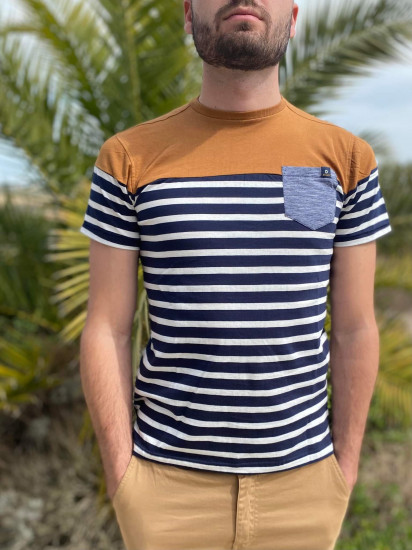 T.shirt rayé marine homme